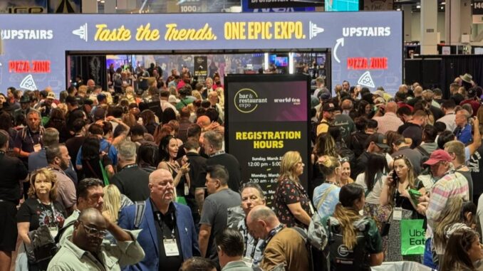 entrance busy More than 10,000 Attended and Sampled at Bar &restaurant Expo in Vegas